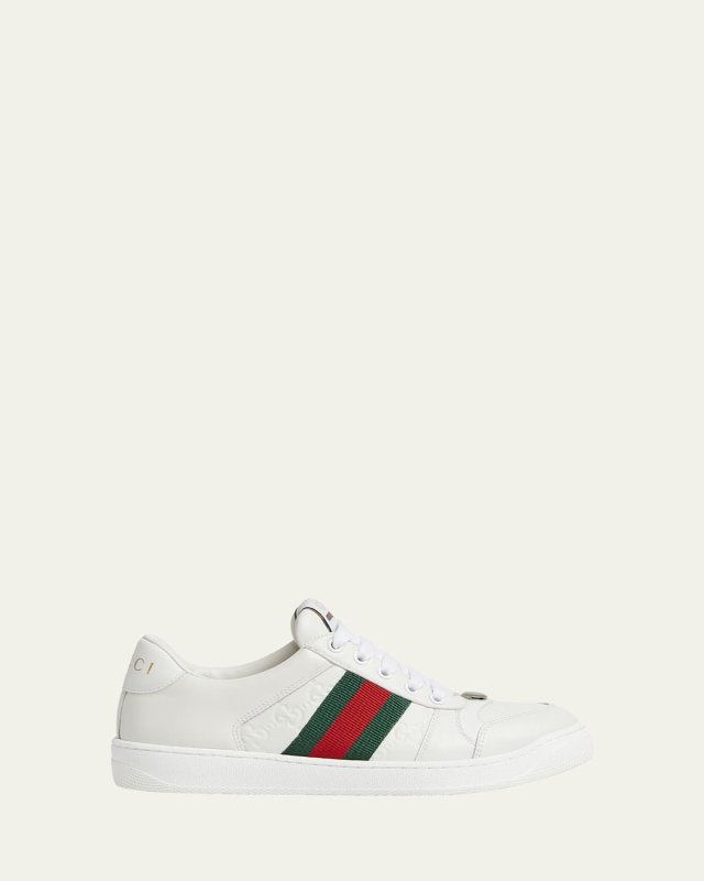 GG Embossed Leather Low-Top Sneakers
